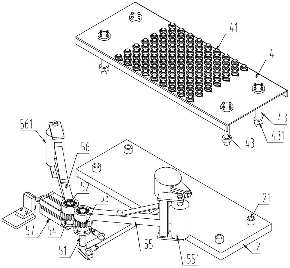 Tire assembly line tail end manipulator arranging and collecting device