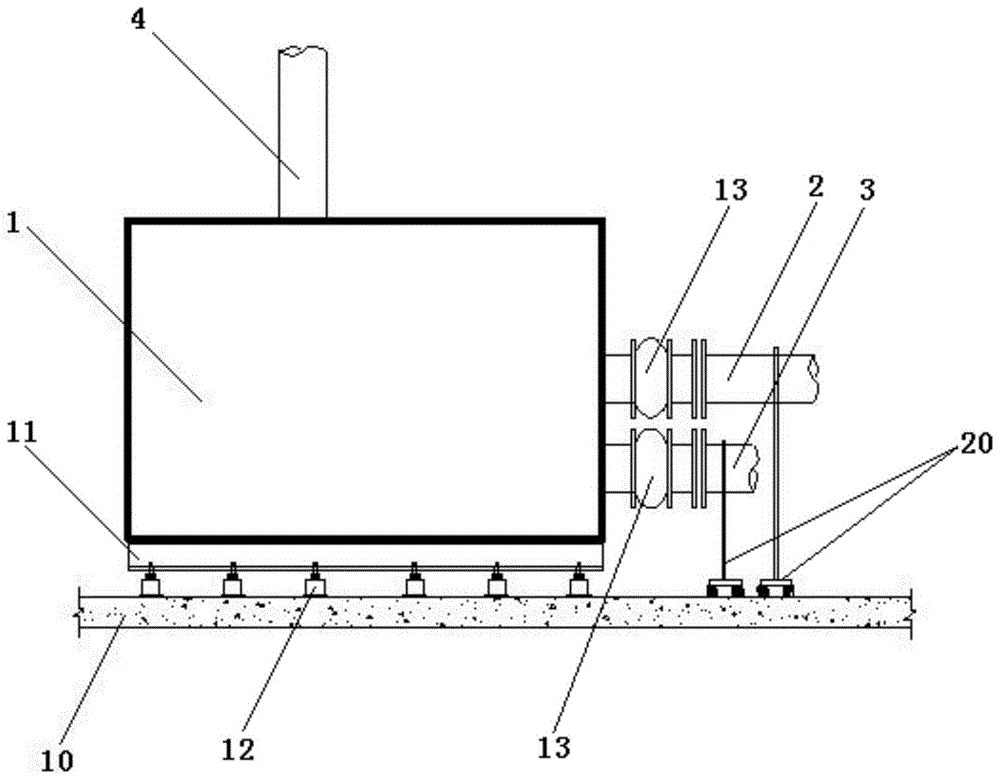 Vibration-isolated construction method for ventilation air-conditioning machine room