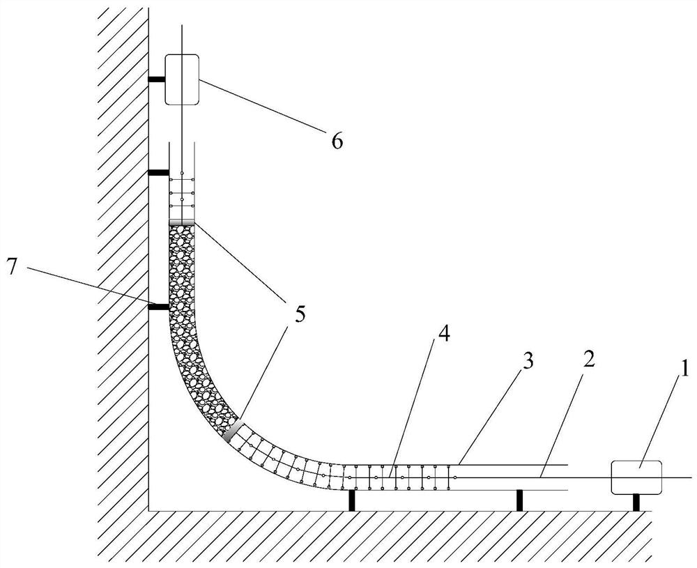 Concrete pumping full simulation test device and detection method