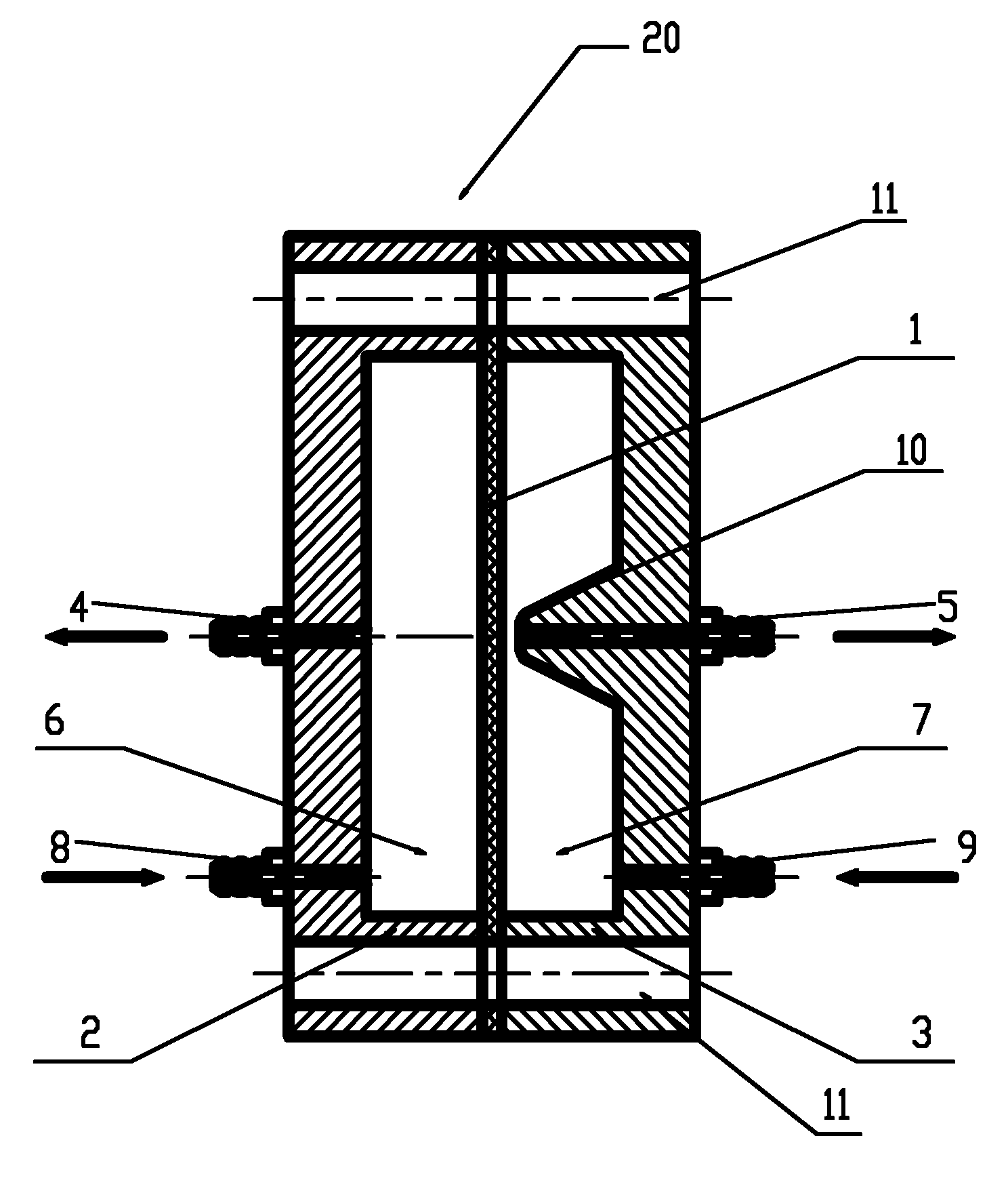 Gas equilibrium device for producing hydrogen through water electrolysis