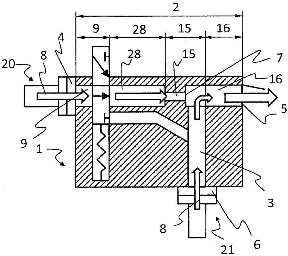 Gas flow reversing element with bypass and method for controlling expiration of a patient