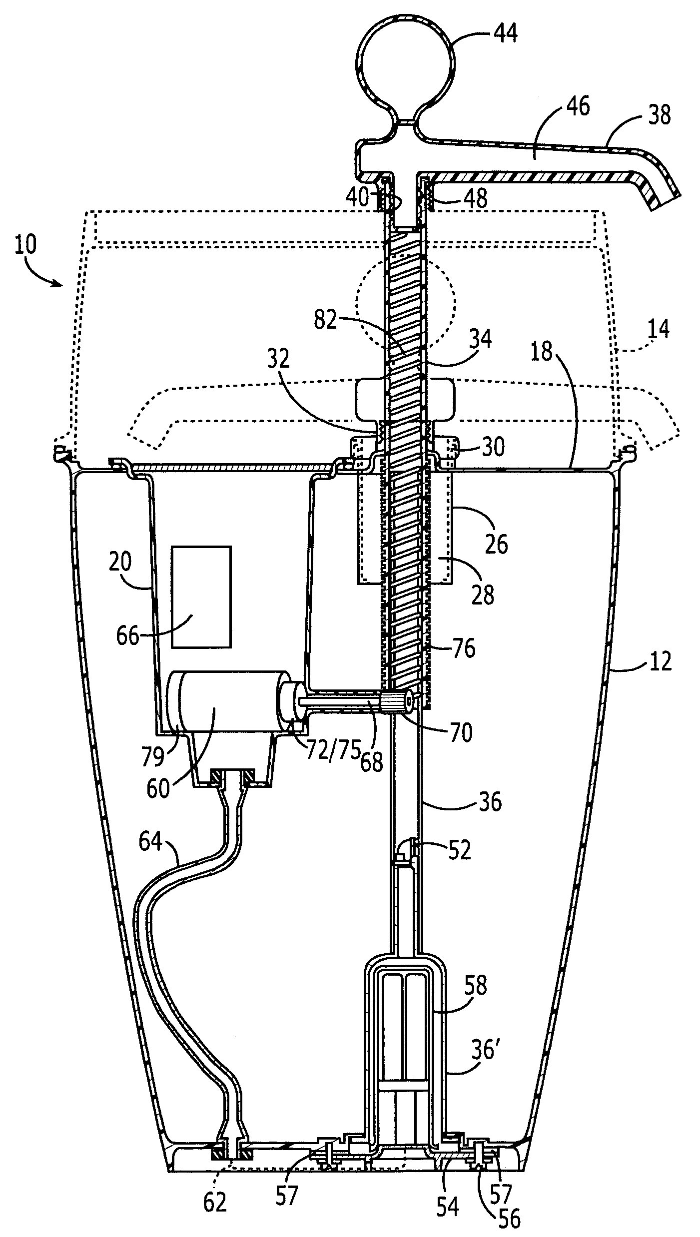 Manually operable water purifying device