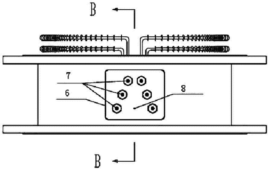 A urea scale removing device used for a bottom tail tube of a flue gas denitration urea pyrolyzing furnace