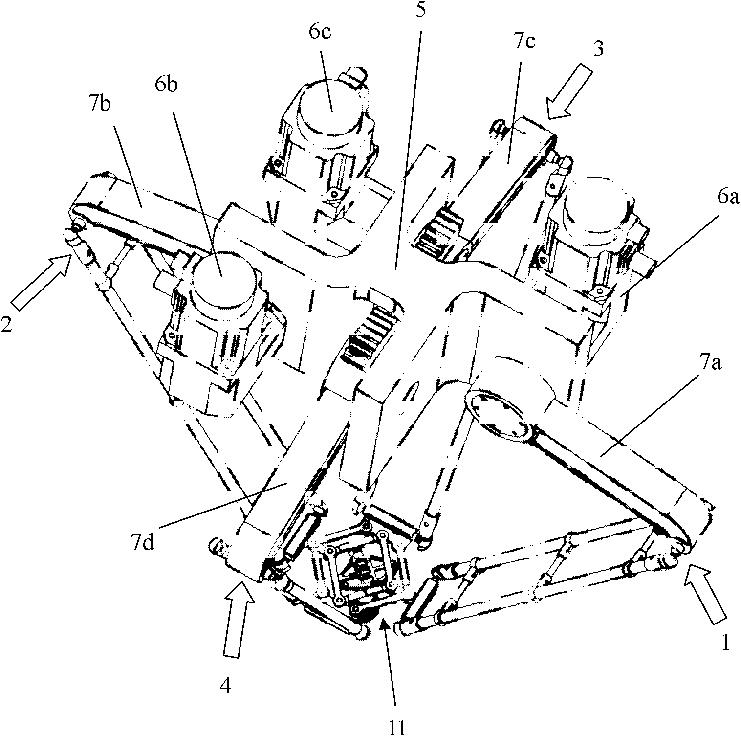 Over-constraint parallel mechanism with three degrees of freedom