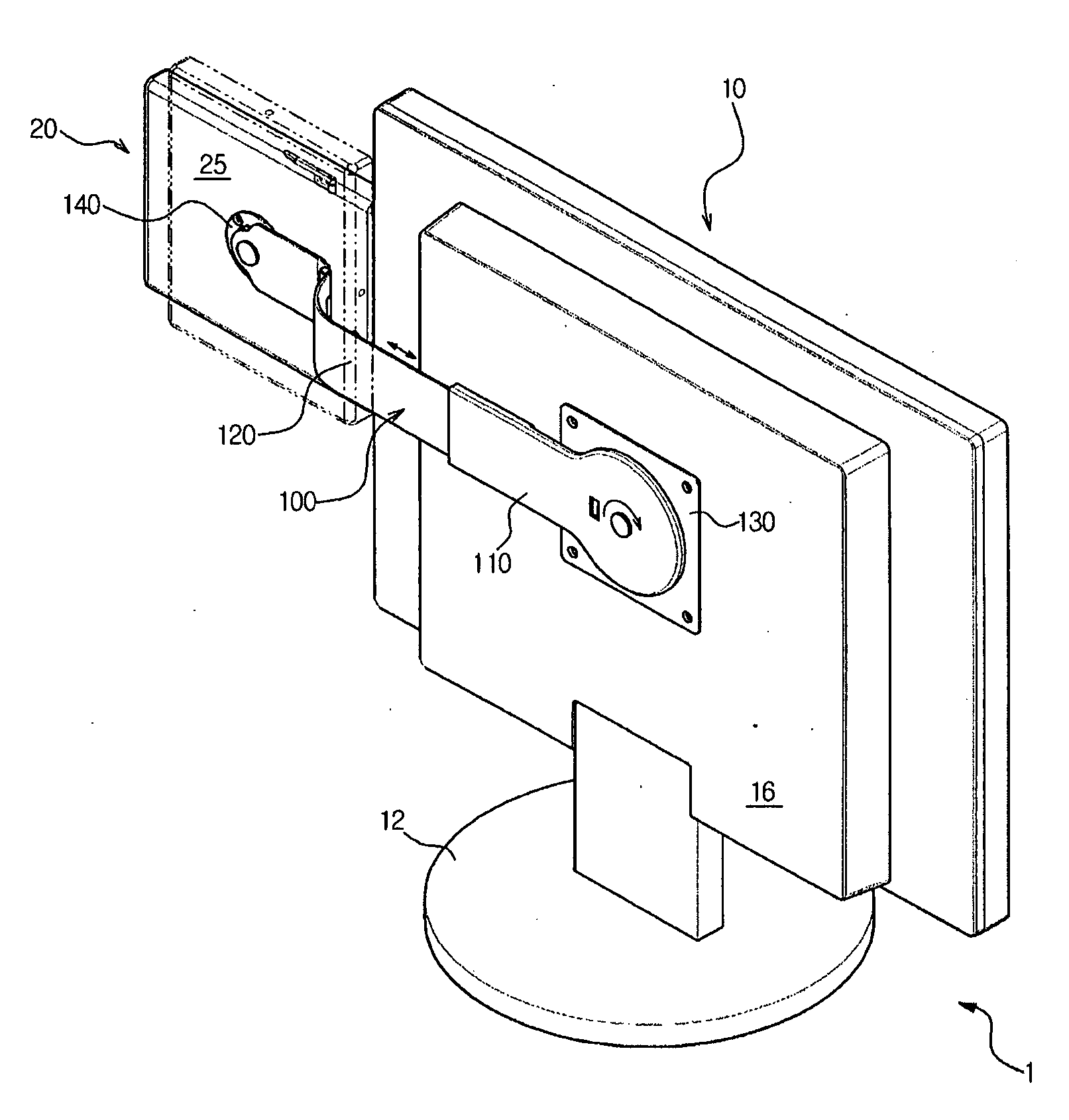 Supporting device and dual display unit having the same