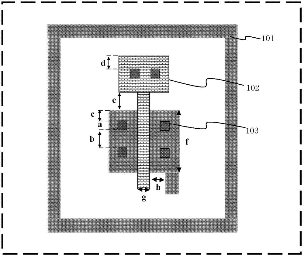 Test structure used for evaluating organic photo conductor (OPC) effects