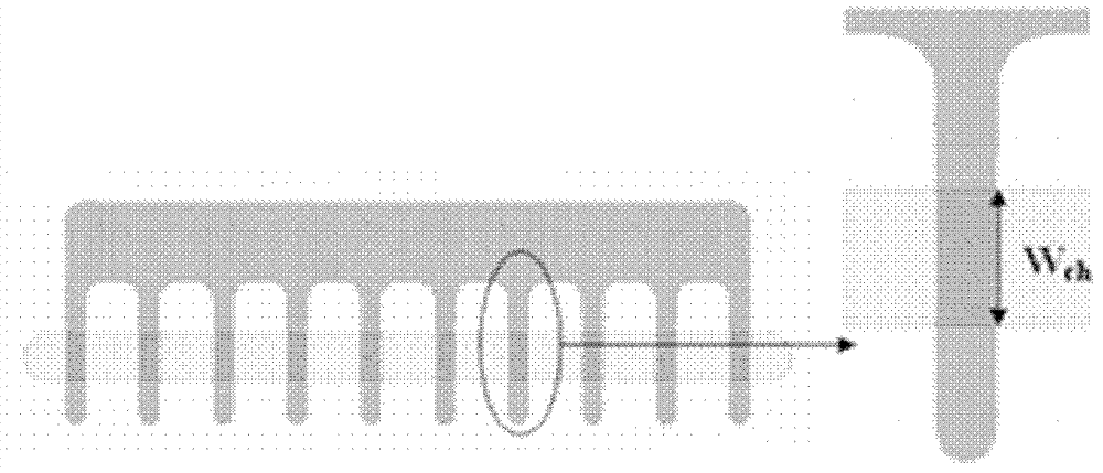 Test structure used for evaluating organic photo conductor (OPC) effects