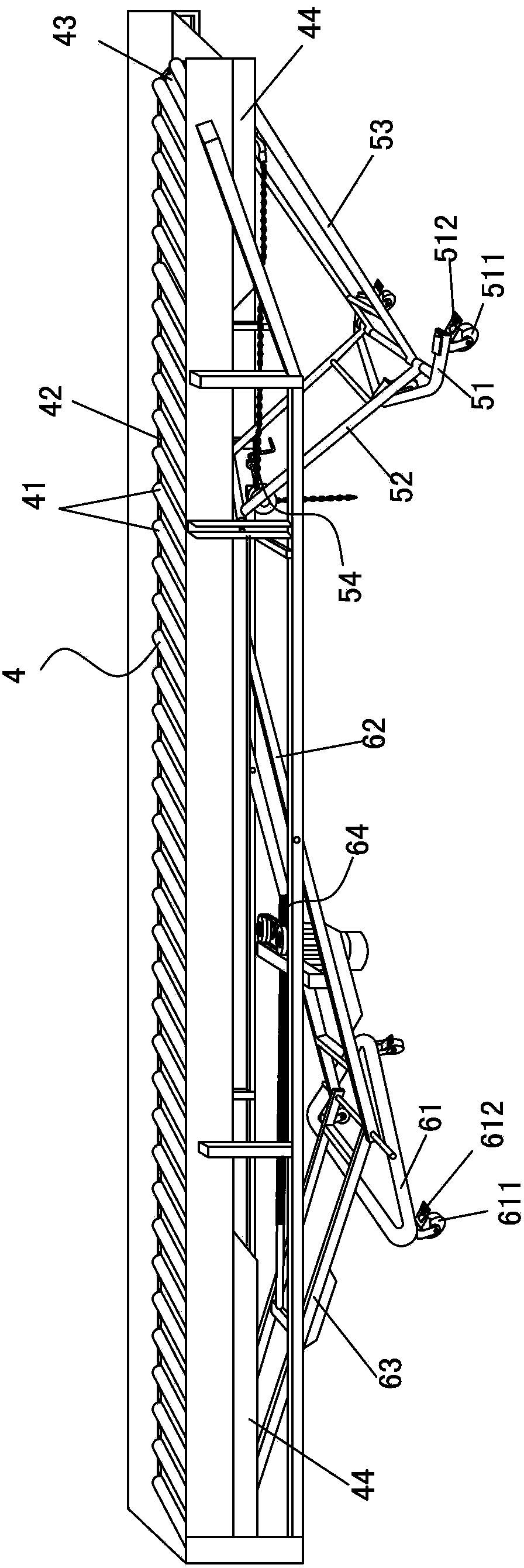 Dual-segment lifting type conveying mechanism