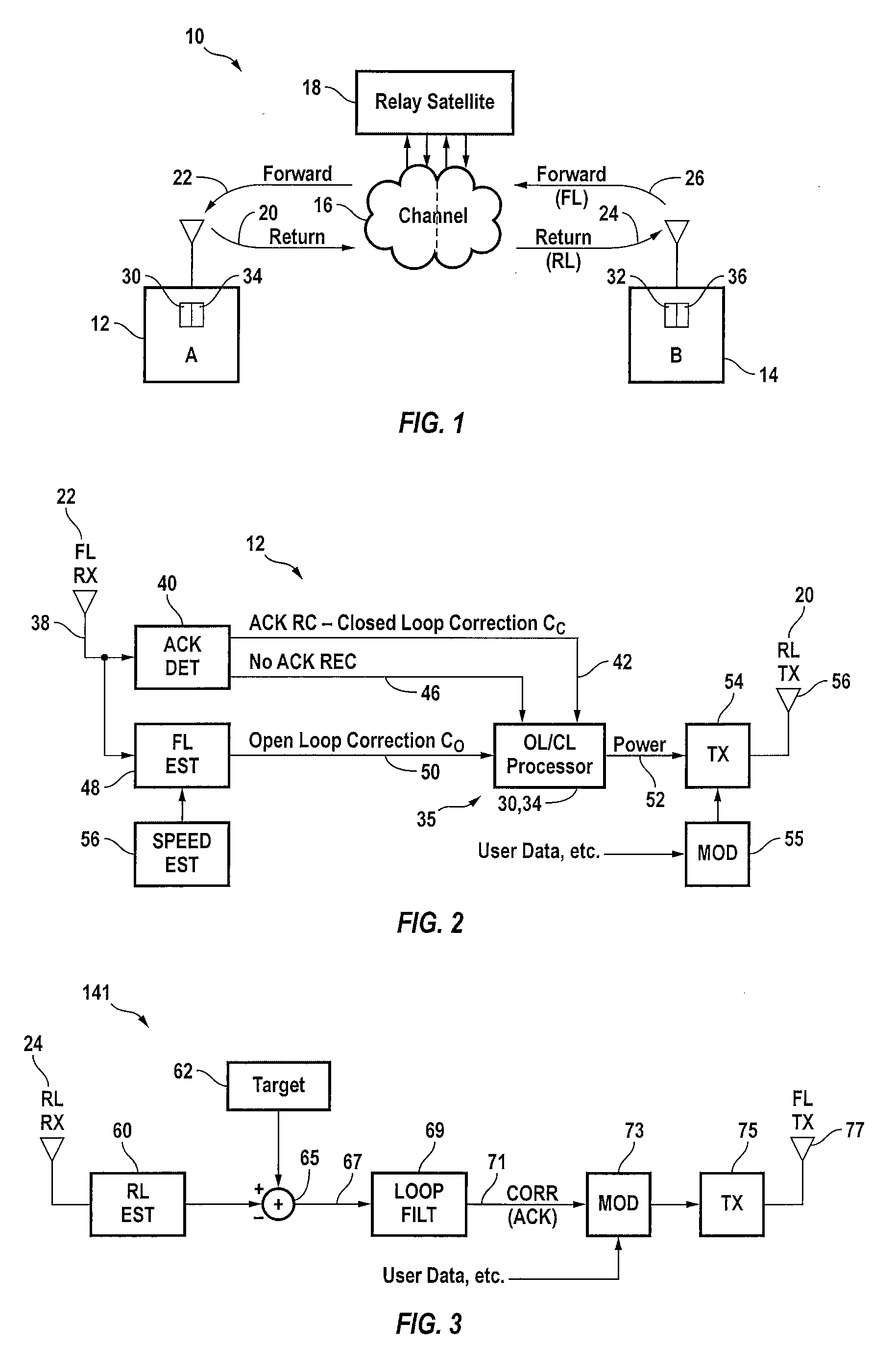 Combined open and closed loop power control in a communications satellite