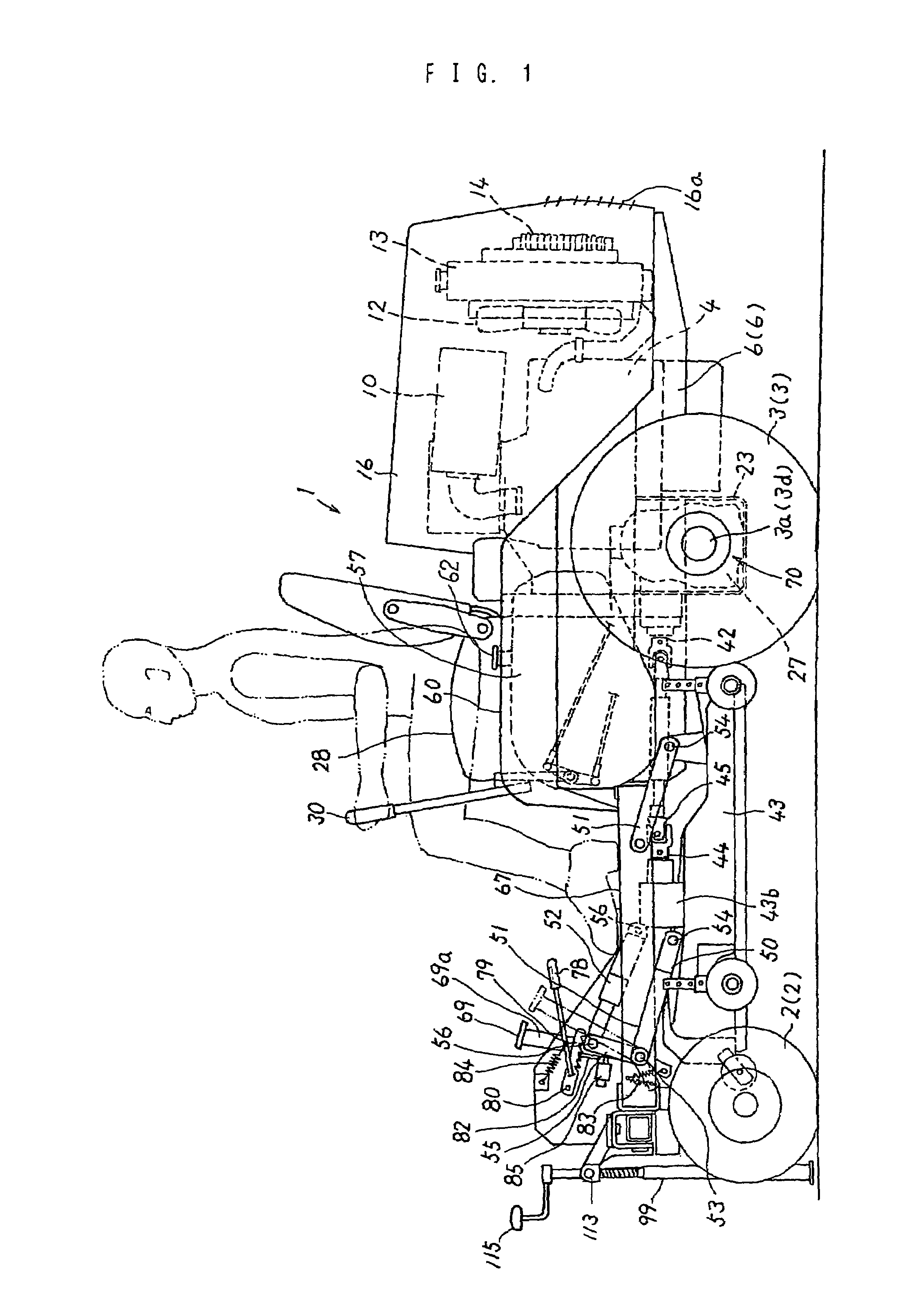 Riding mower provided with hydrostatic transmissions