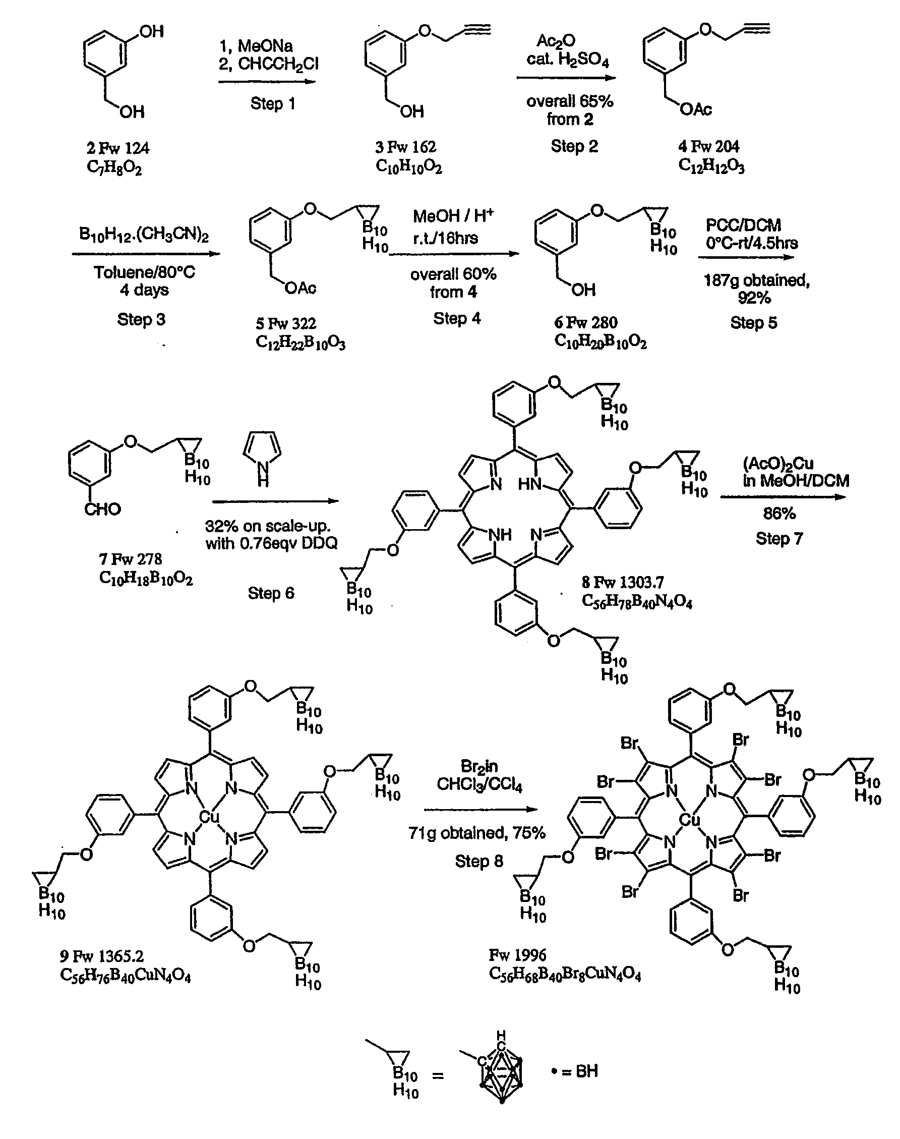 Process for the preparation of a boron-substituted porphyrin