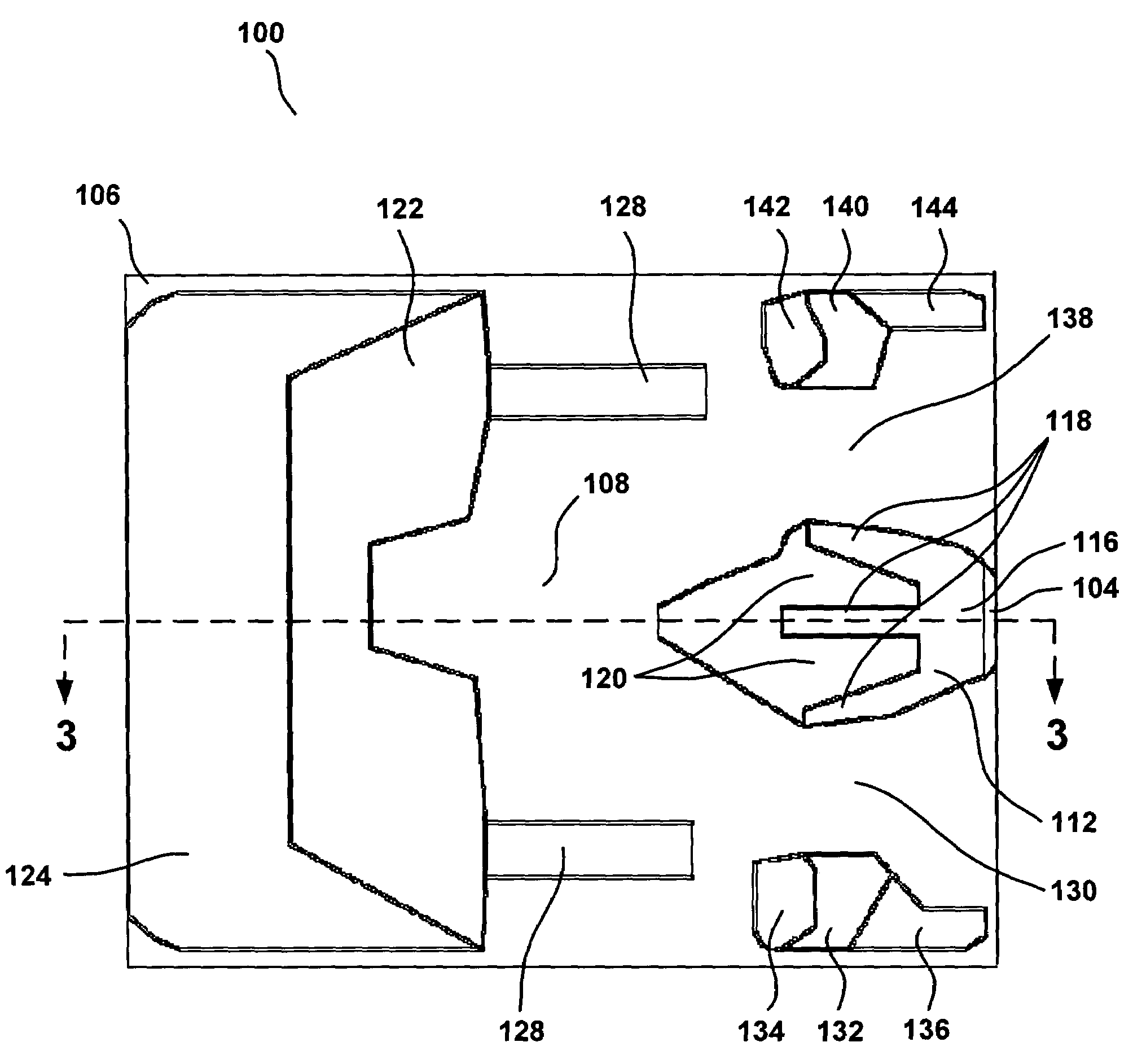 Air bearing slider with three-projection trailing center pad