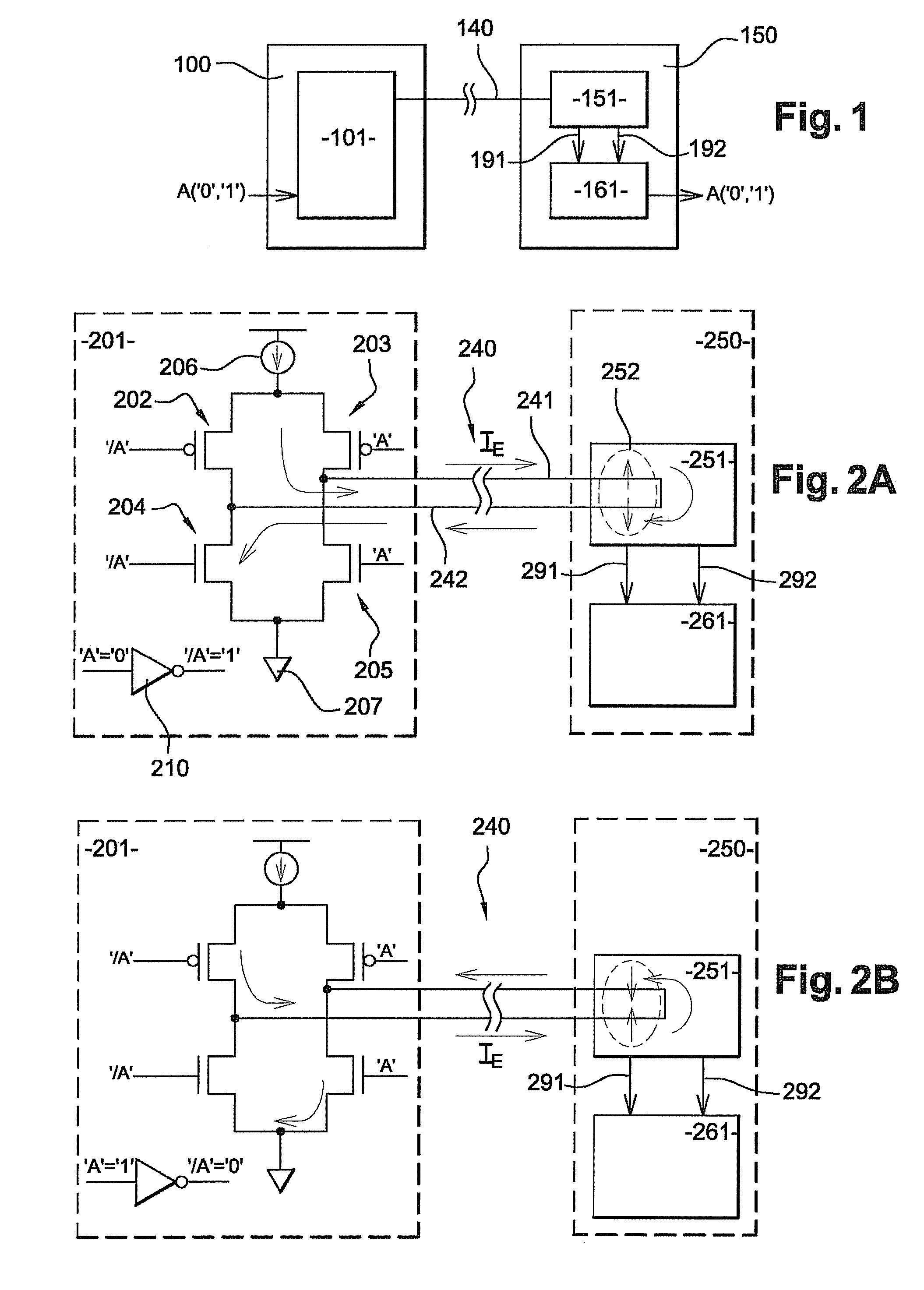 Electronic device for the transport of numerical information