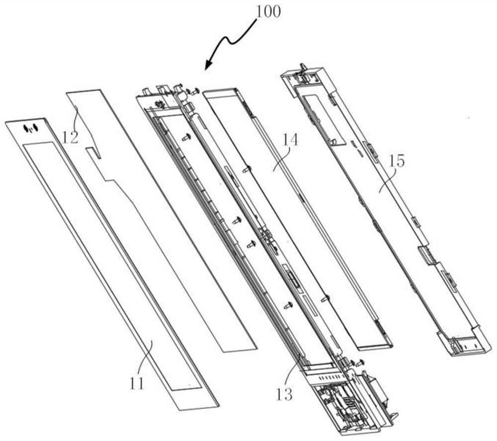 Household appliance display touch screen assembly, mounting method and dismounting method