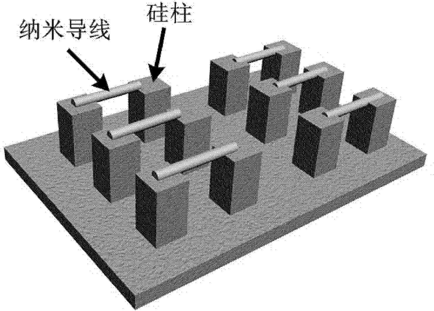 Method for constructing microelectrode pair array on surface of silicon chip containing hydrophobic silicon column