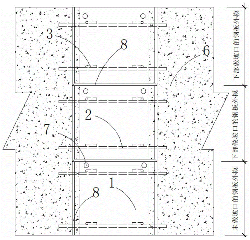 Outer framework of post-poured belt of basement exterior wall and construction method of outer framework of post-poured belt of basement exterior wall