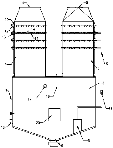 Hydrogen sulfide absorbing tower