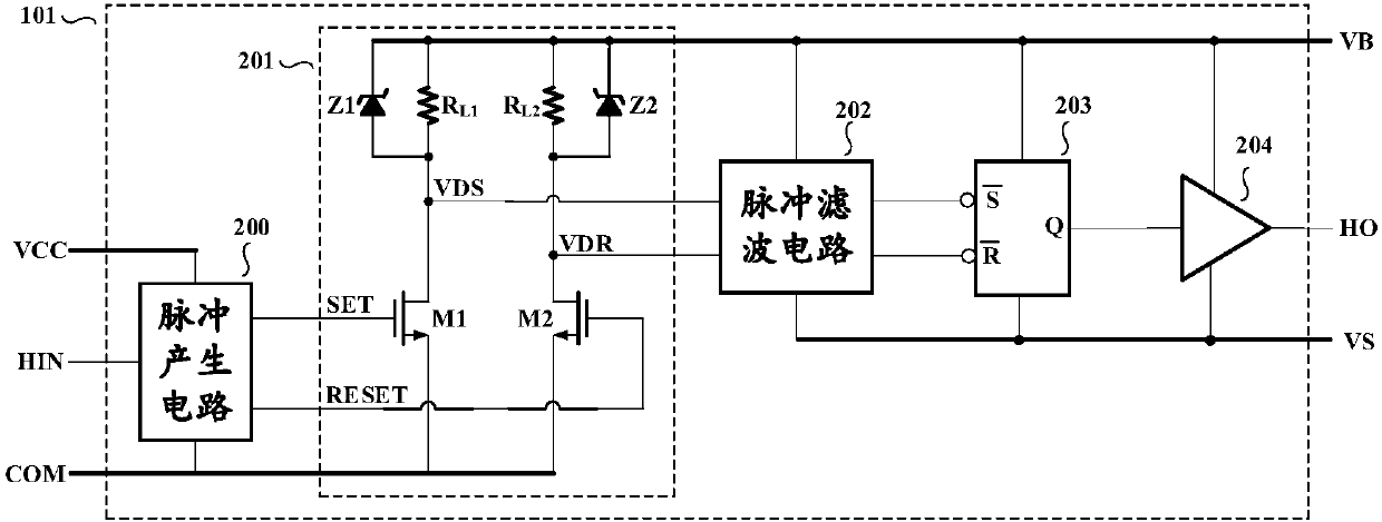 Pulse filtering circuit device