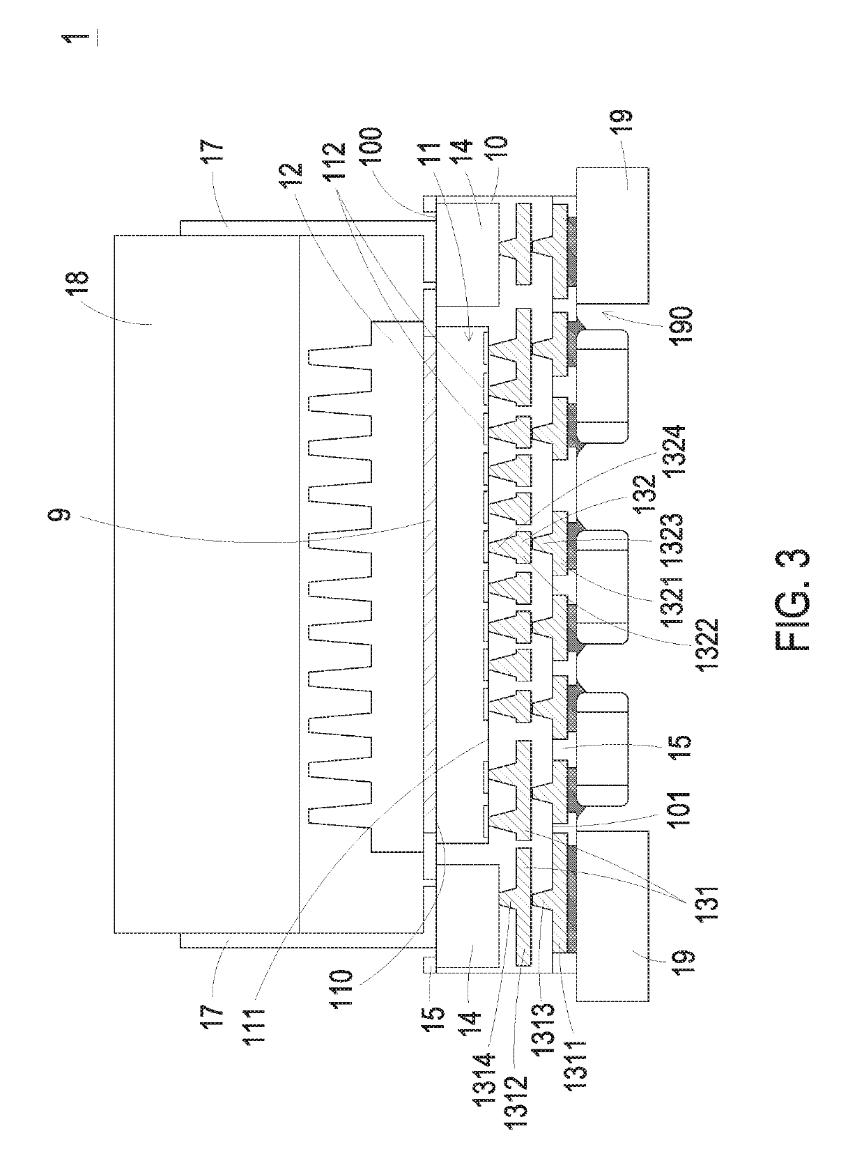 Dual side cooling structure