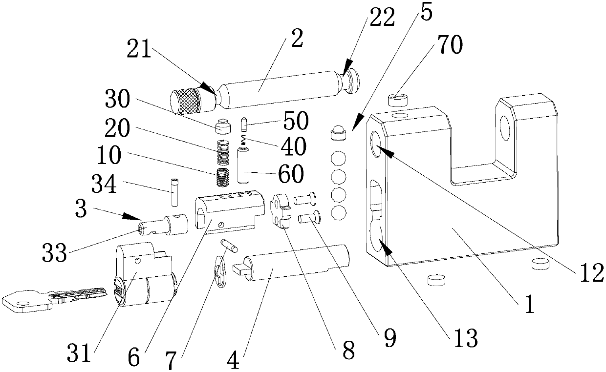 Novel anti-pull-cut padlock capable of replacing lock cylinder structure