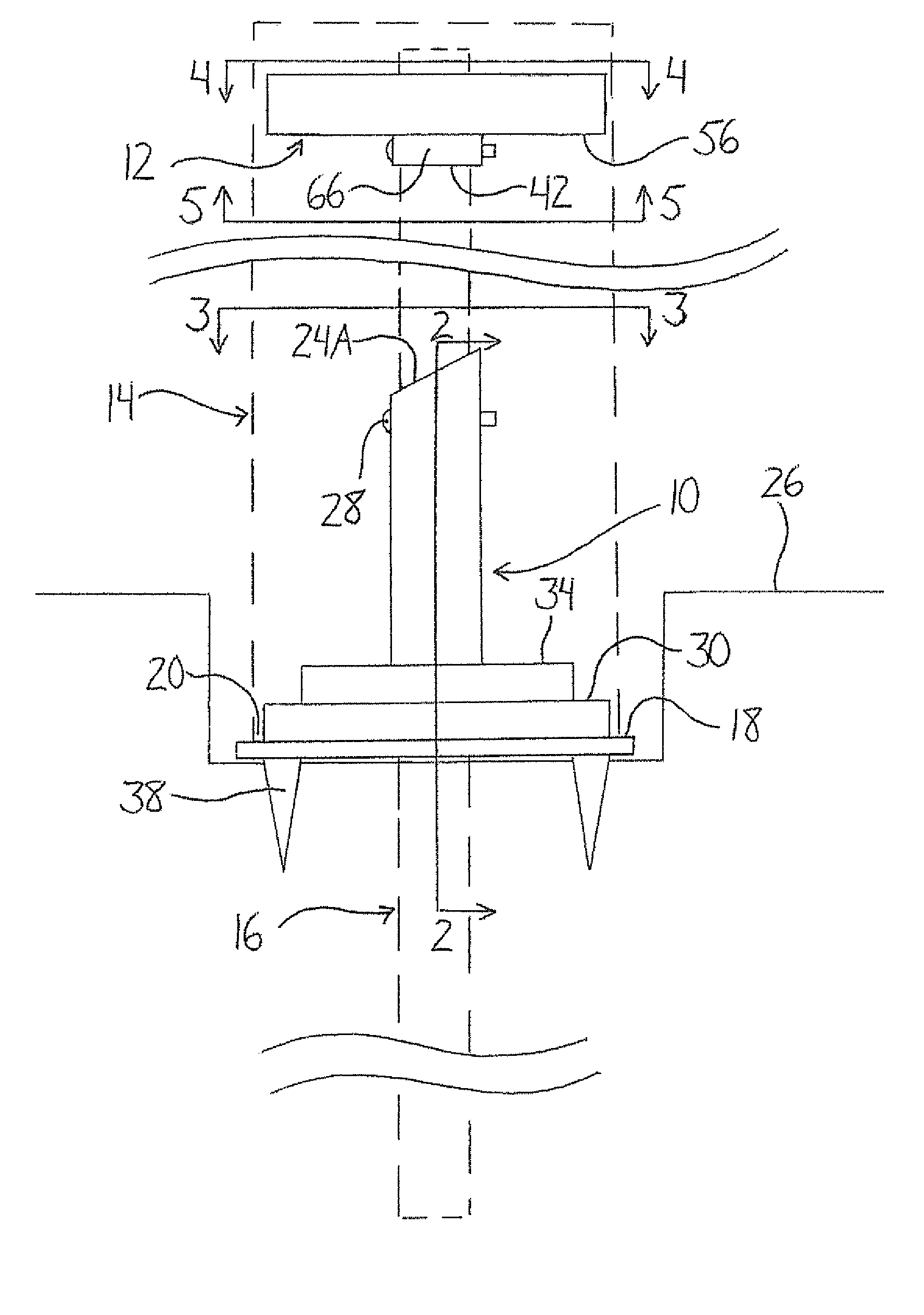 Method for monitoring a hollow post about a pipe