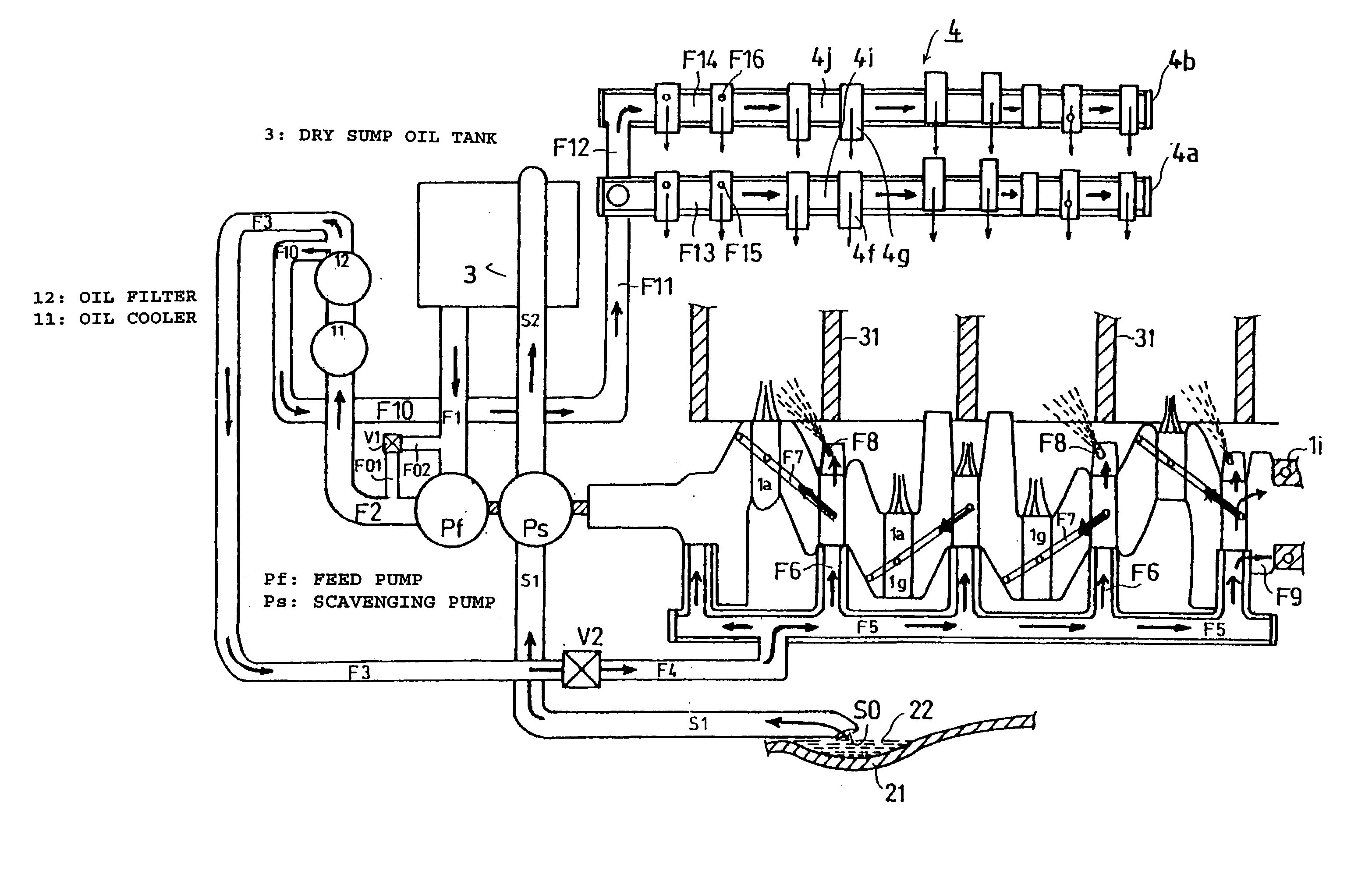 Valve train lubricating structure in internal combustion engine