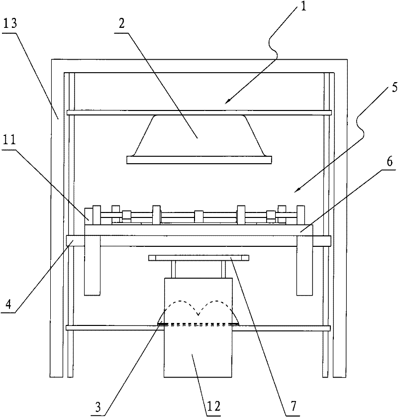 Semiautomatic tube-tops die-pressing device