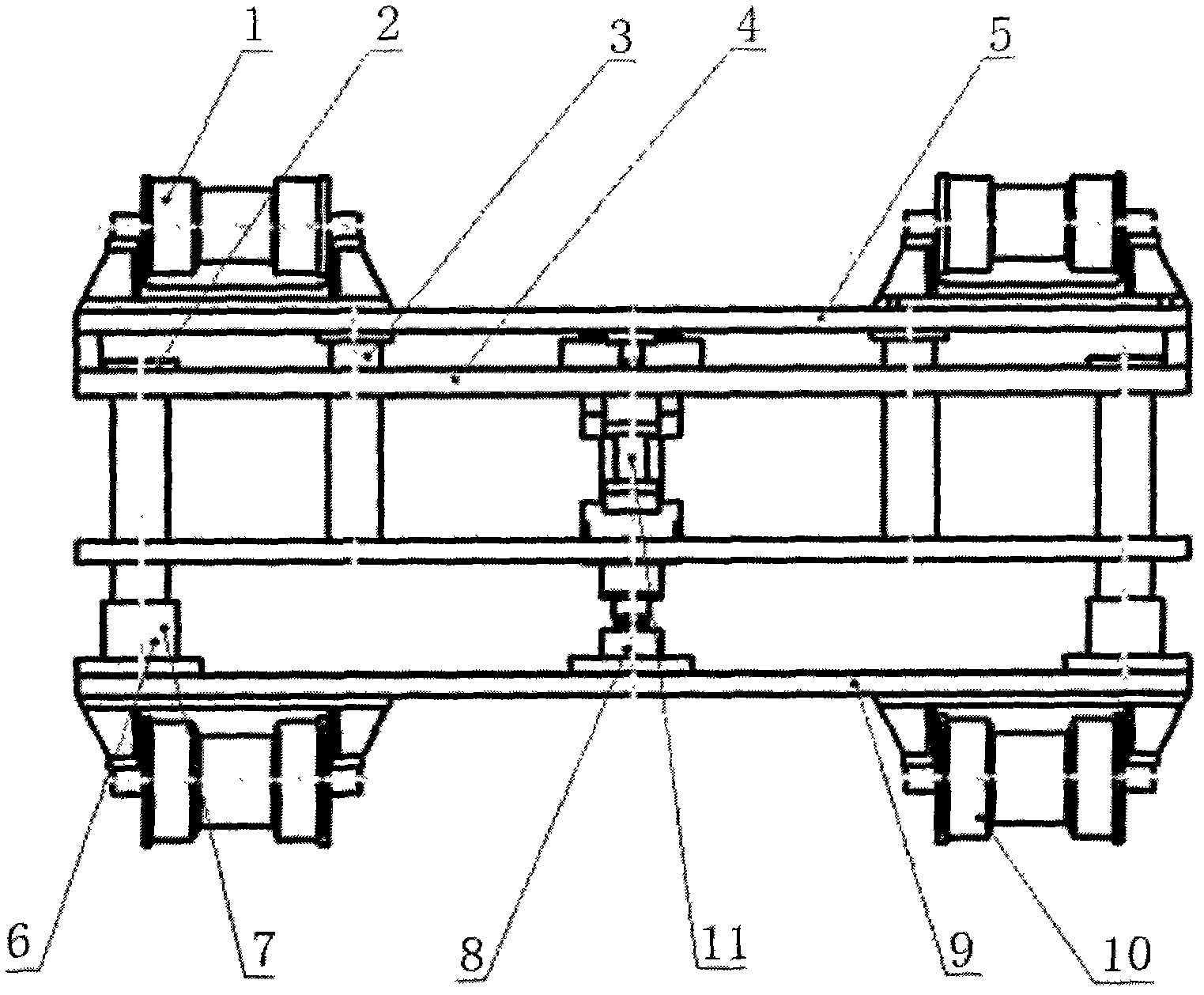 Tertiary elastic element serially connected variable-rigidity elastic hanging device