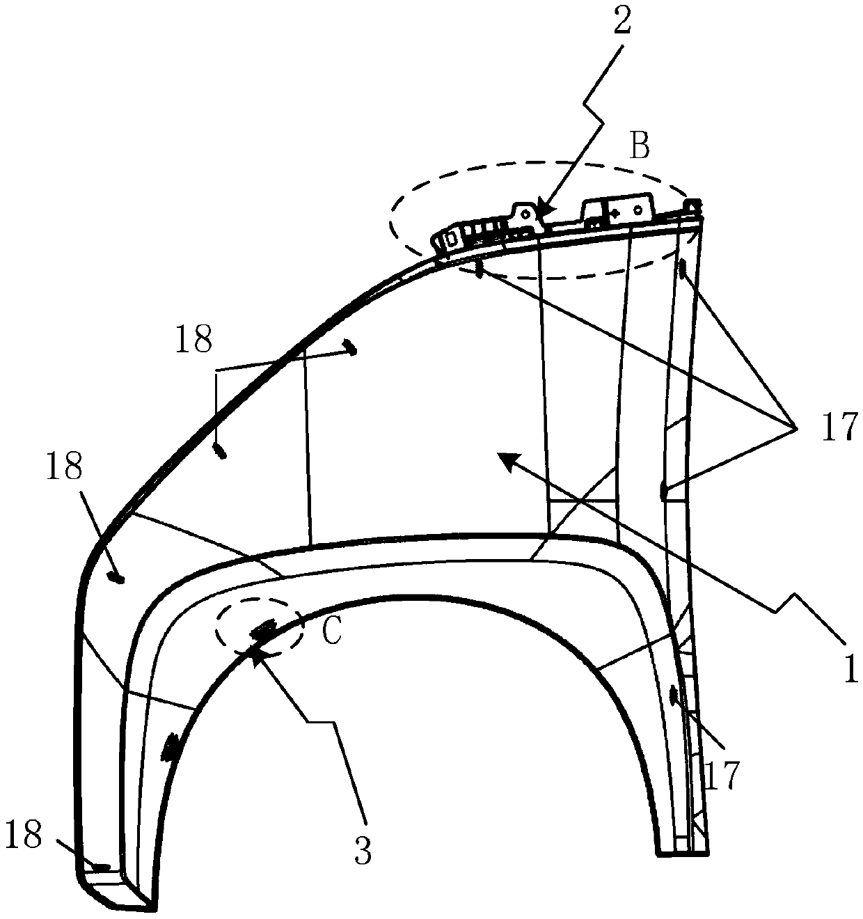 Plastic fender assembly