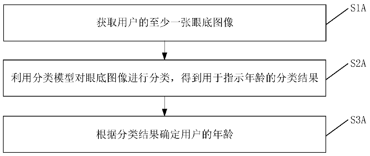 Age determination method and device and eye health degree determination method and device