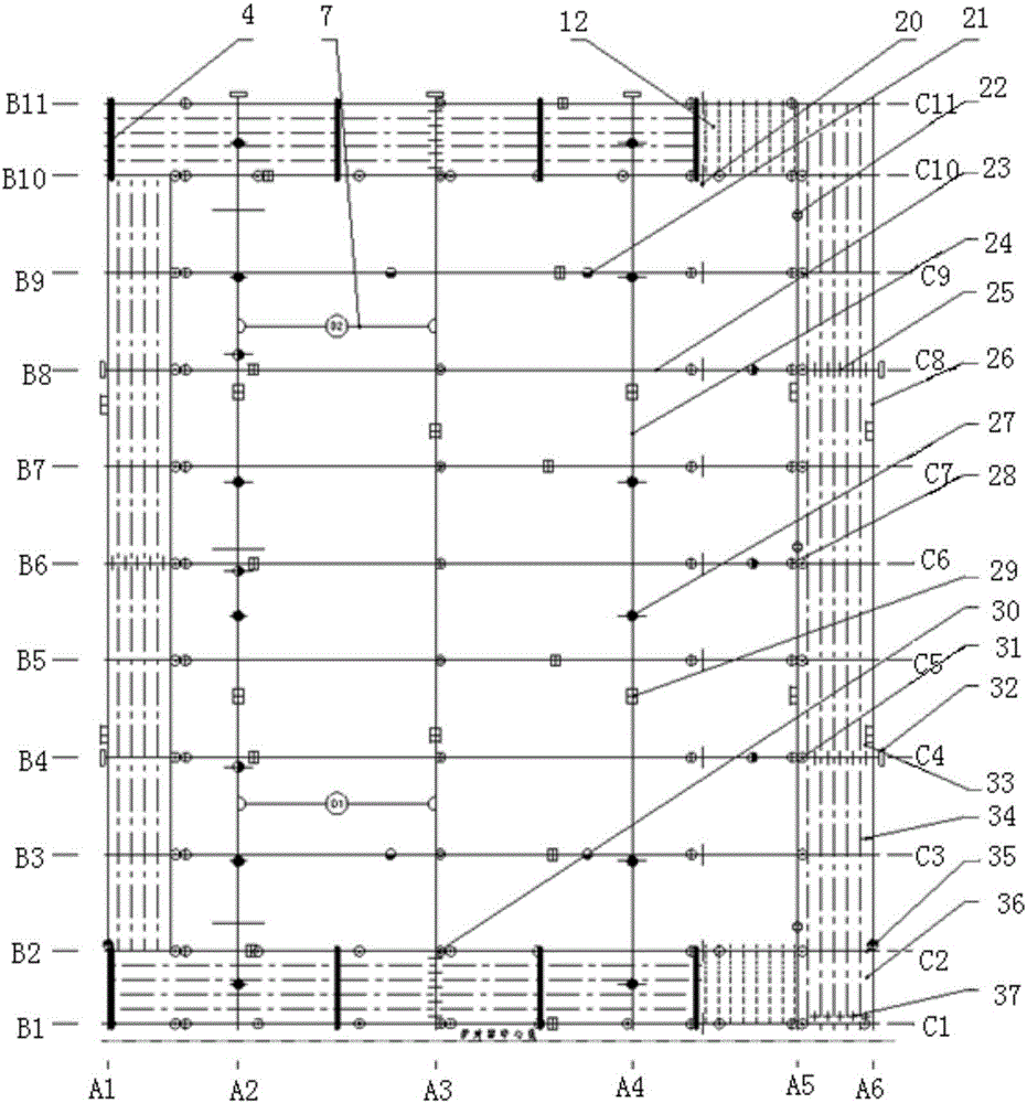 Boiler furnace maintenance platform and rail support thereof