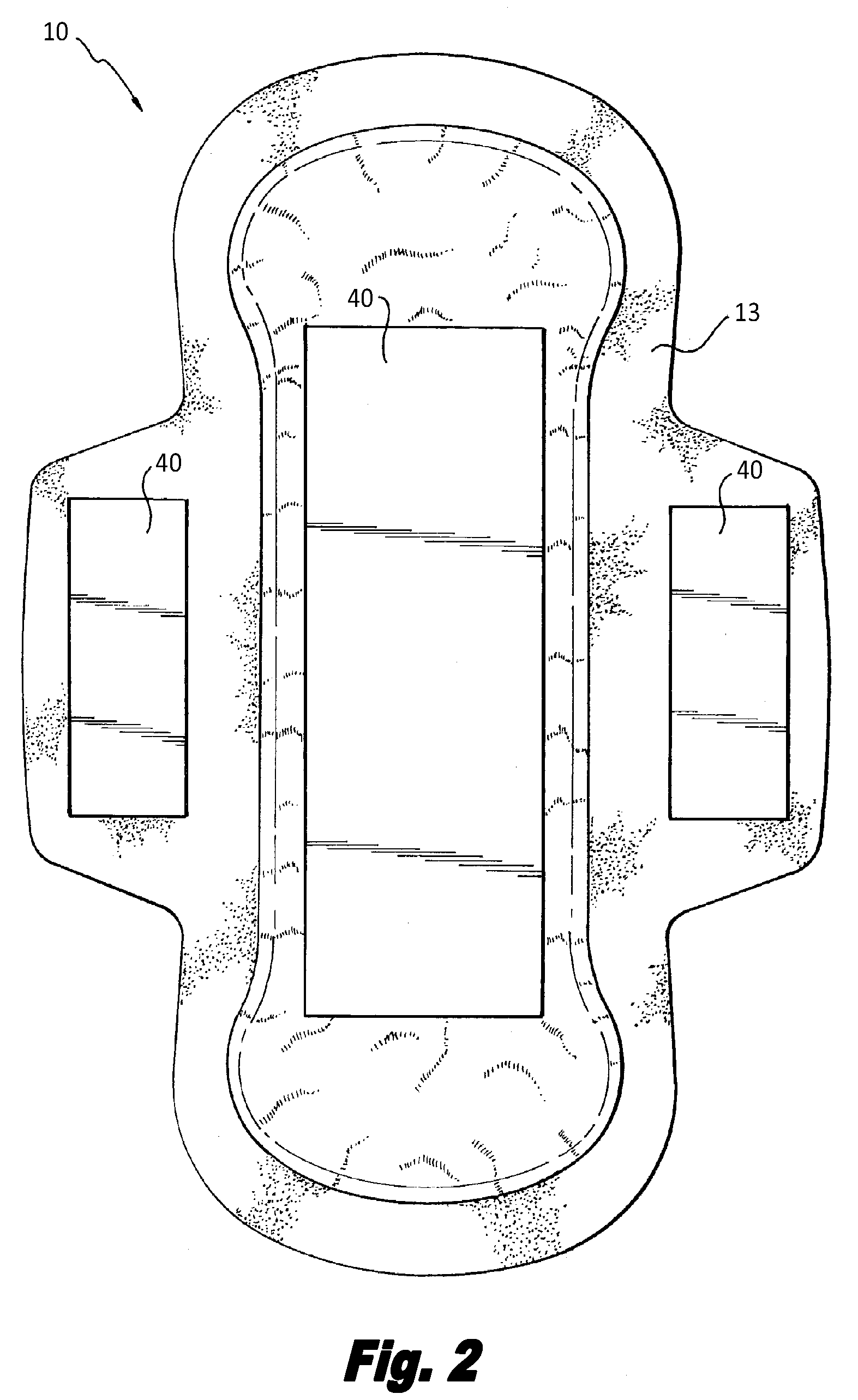 Absorbent article including an absorbent layer having a plurality of spaced beam elements