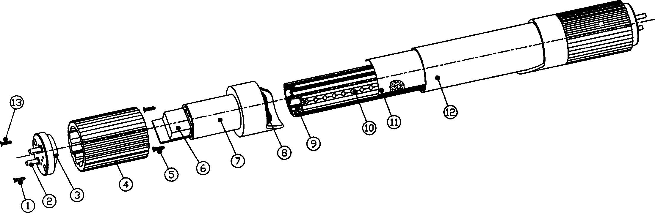 LED (Light-Emitting Diode) lamp tube with large light flux and large light-emitting angle and manufacturing method thereof