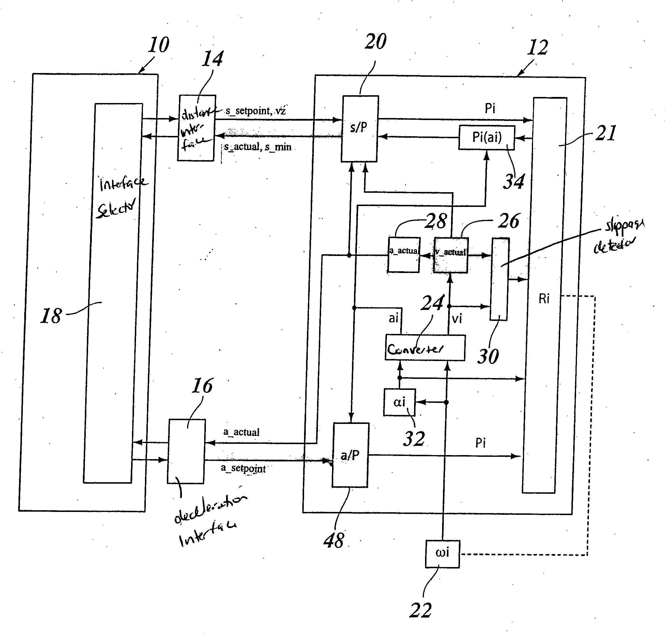 Device for longitudinal guidance of a motor vehicle by intervention in the brake system