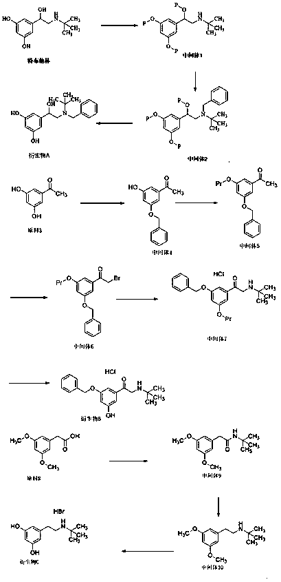 Preparation method of terbutaline derivatives