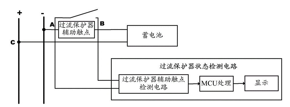 Method and device for detecting state of overcurrent protector of battery