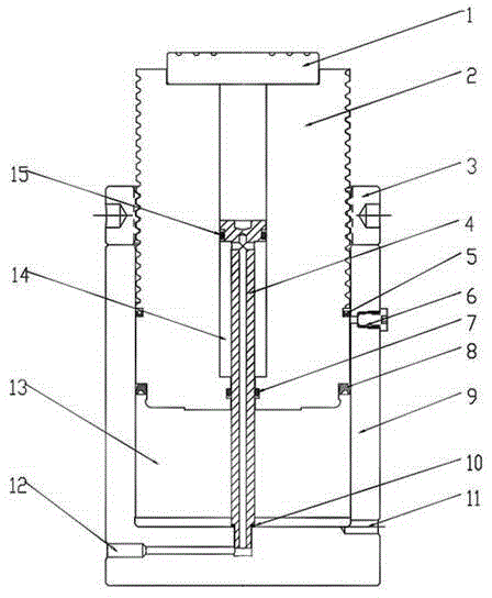 Double-acting nut-locking hydrocylinder