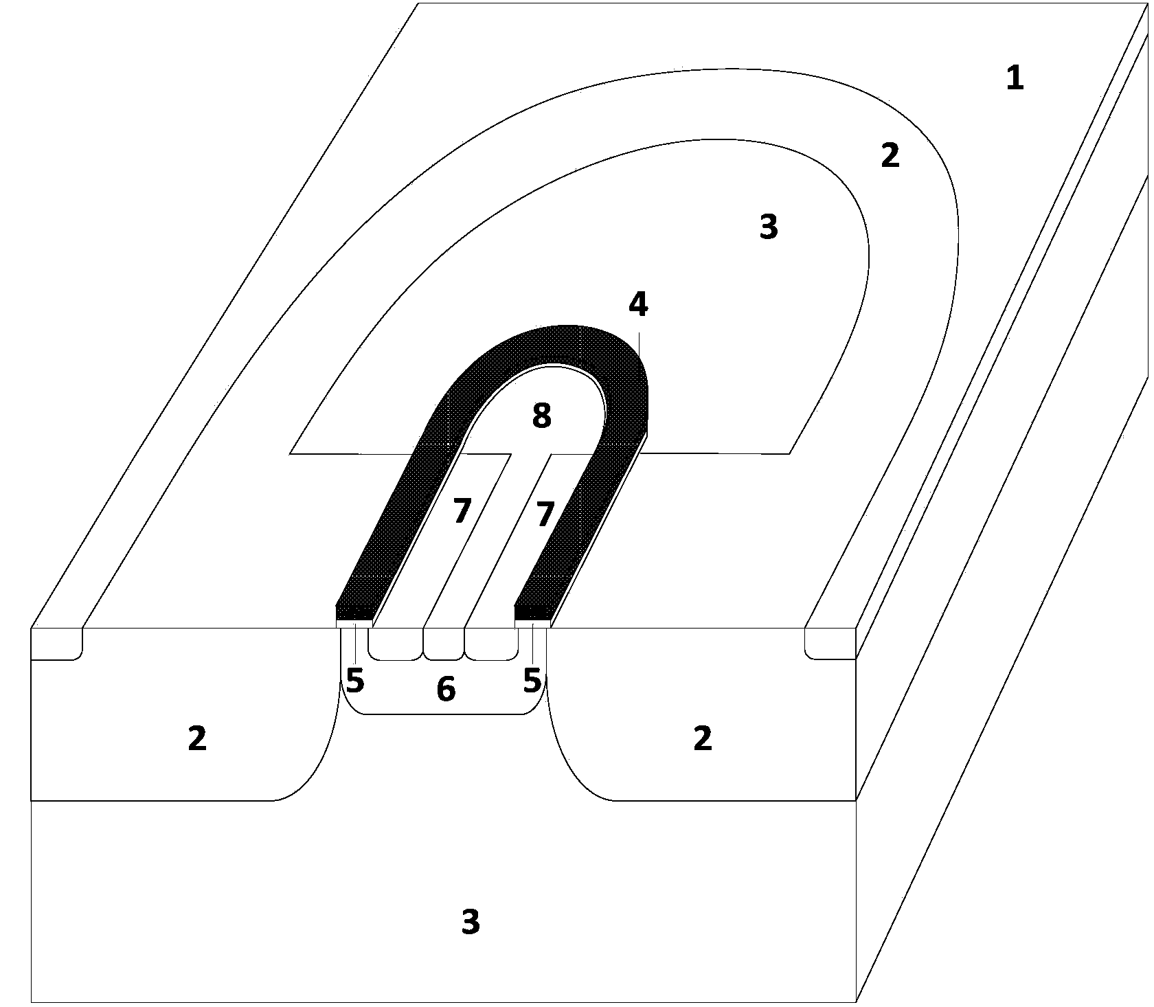 Junction terminal structure of transverse high-voltage power semiconductor device