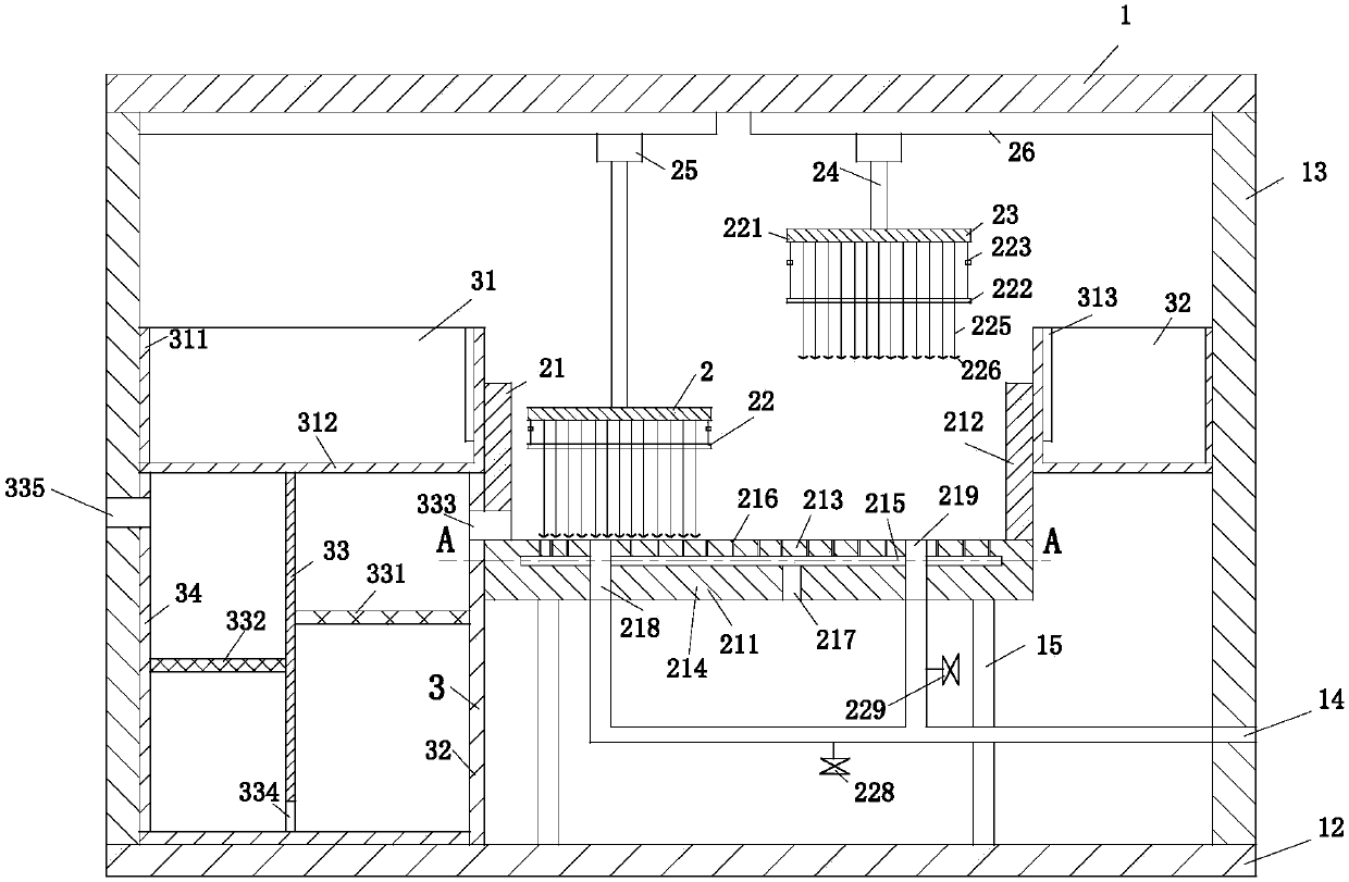 Sewage filtering device for food processing