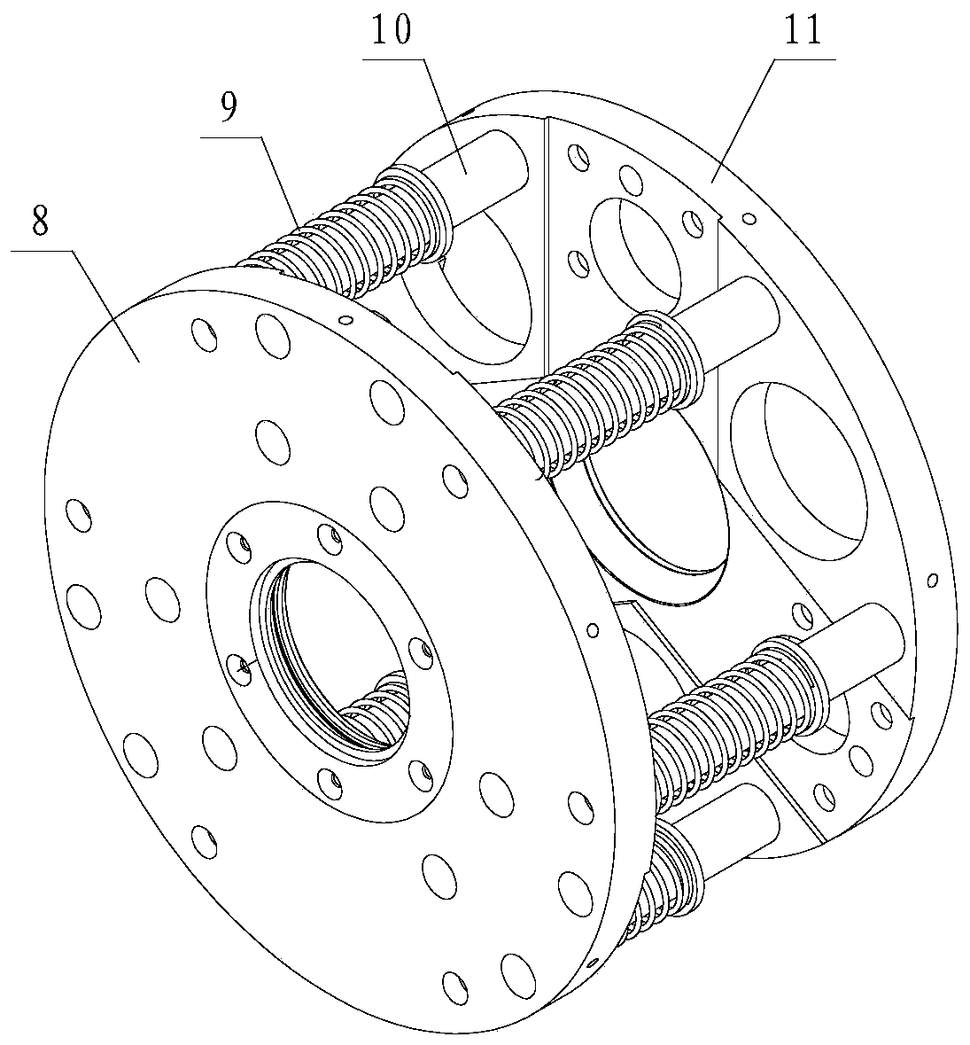 A fixing device for ammunition grain forming process