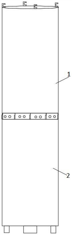 Clamping structure-based double-charging-barrel hoisting device and method