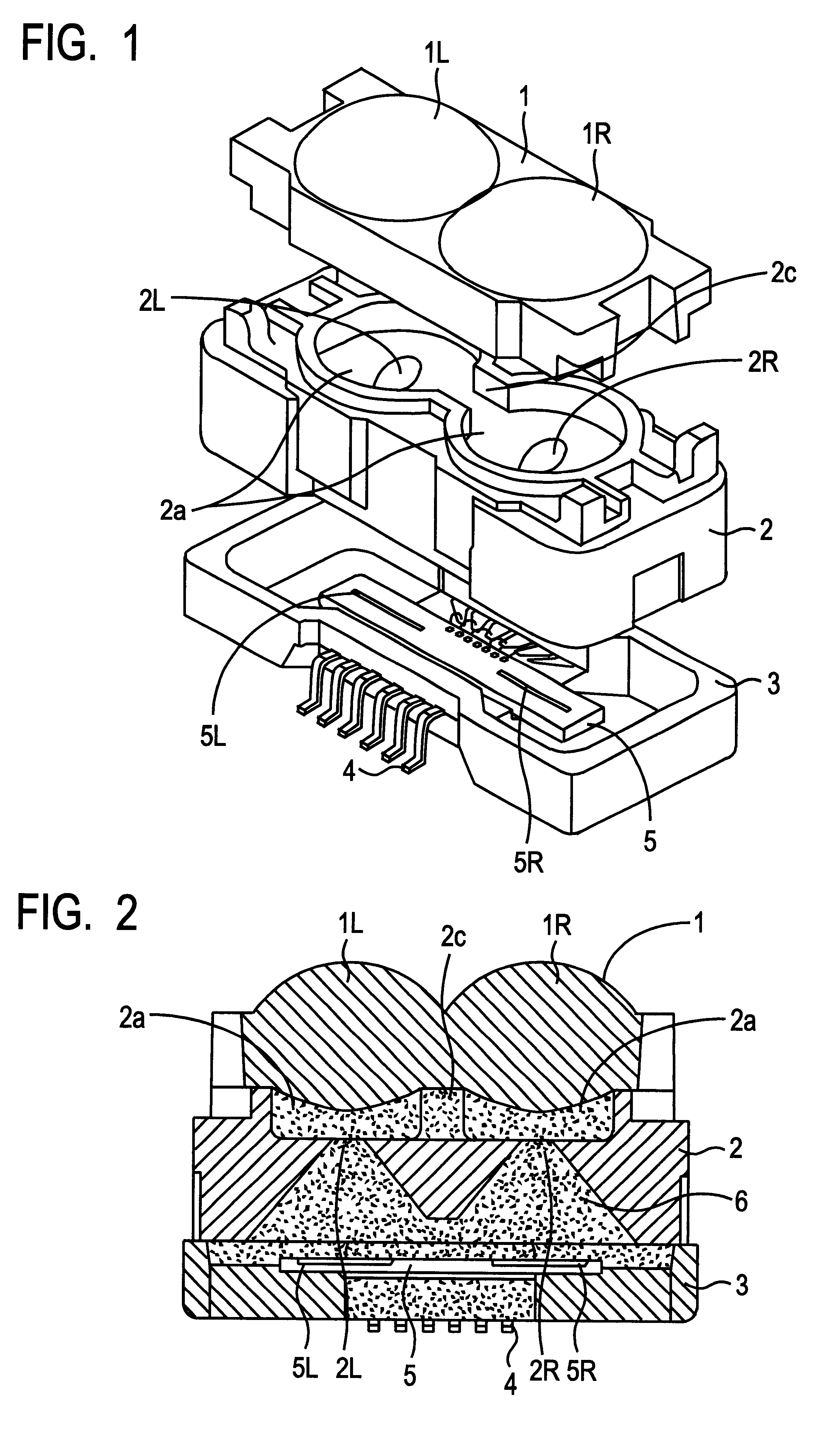 Range finder structure allowing easier filling of the transparent filler