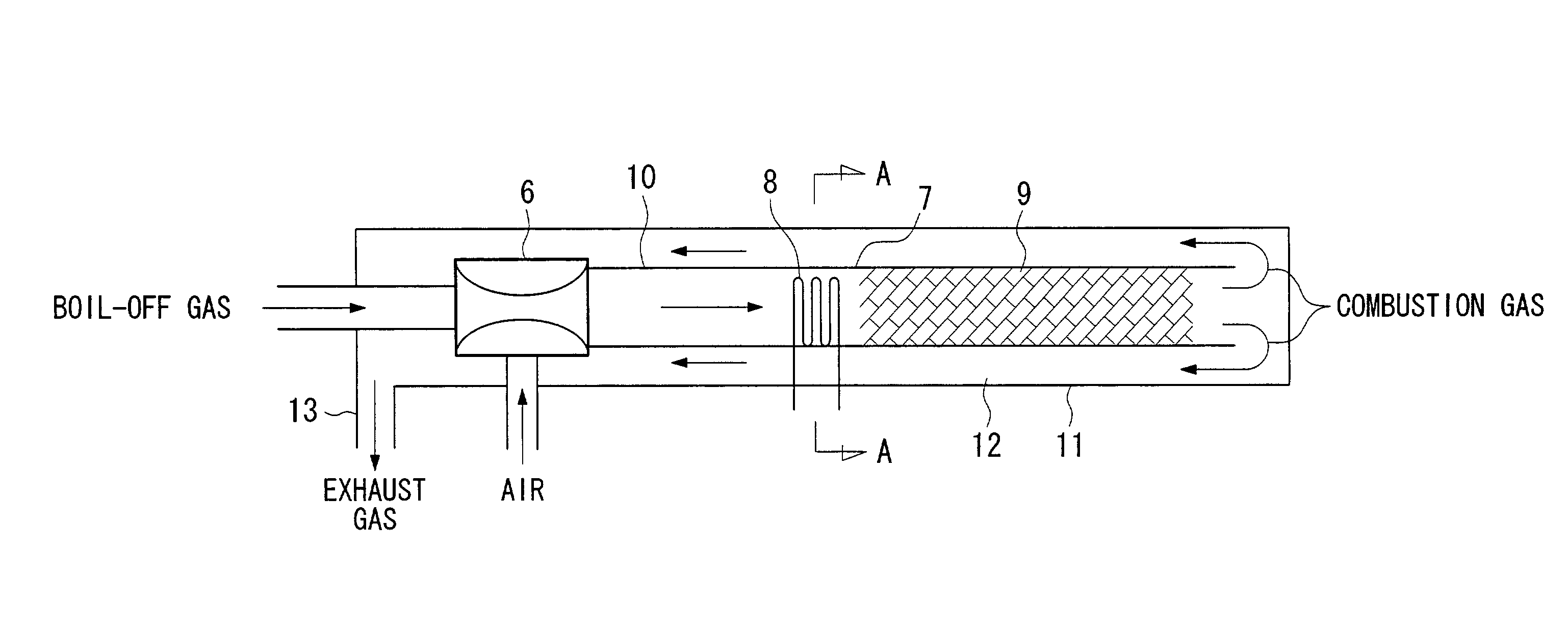 Boil-off gas processing system using electric heater