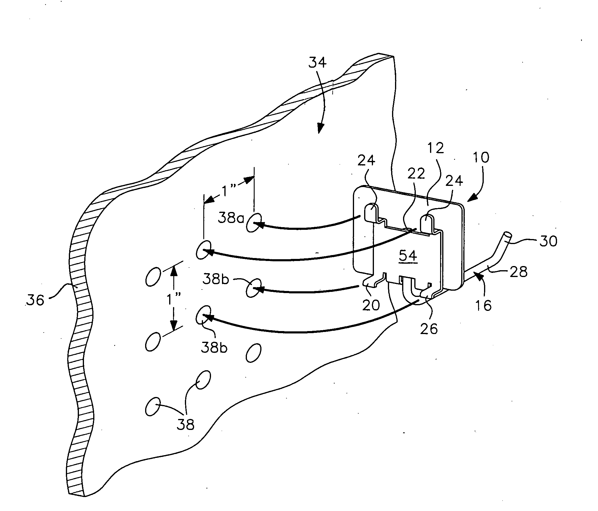 Scanner plate hook and hook back plate for perforated boards