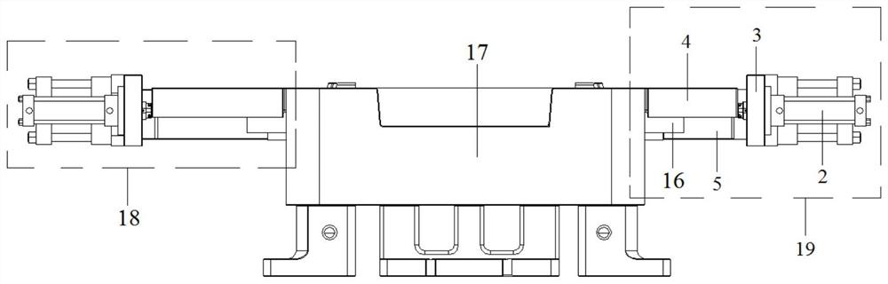 Local loading forced feeding and core pulling device of large aluminum alloy extrusion casting mold