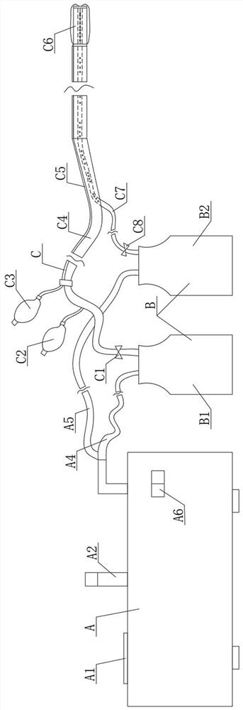 Double-drainage device for oncology department