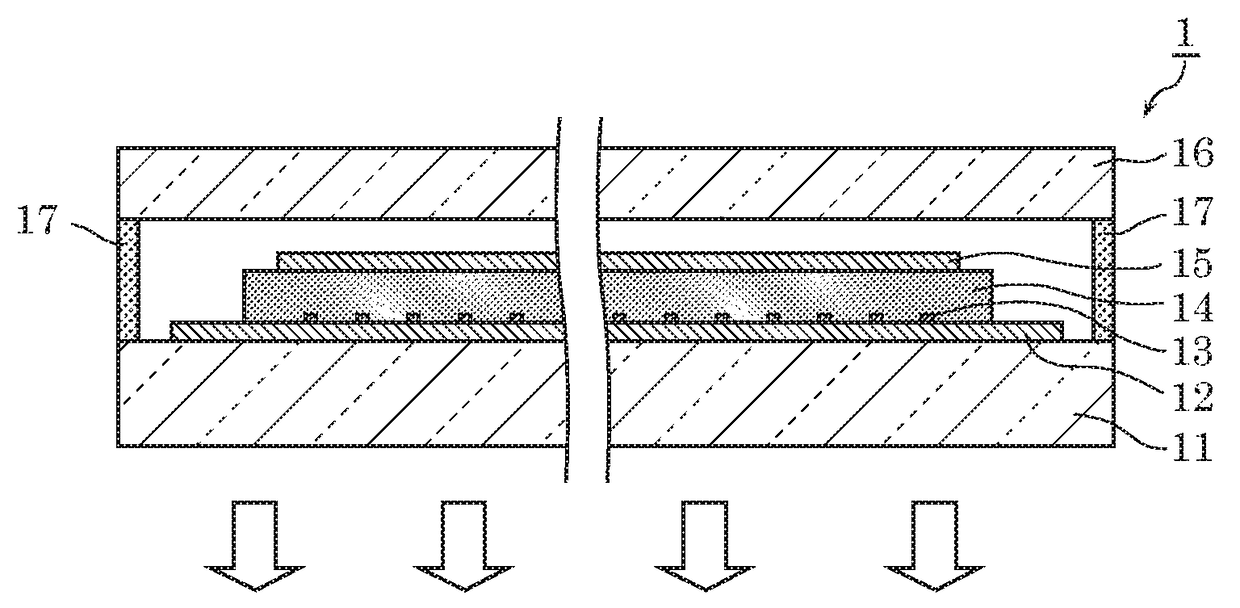 Organic EL element and organic EL element manufacturing method having an auxiliary electrode includes a linear portion and a curved portion