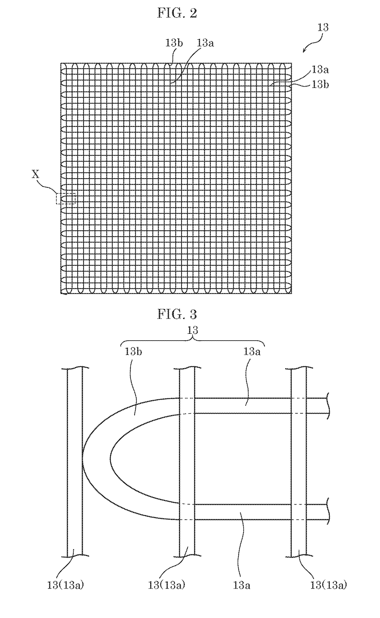 Organic EL element and organic EL element manufacturing method having an auxiliary electrode includes a linear portion and a curved portion