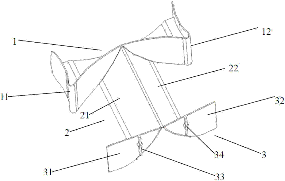 Cooking fume drainage structure applied in double-fan exhaust hood and double-fan exhaust hood