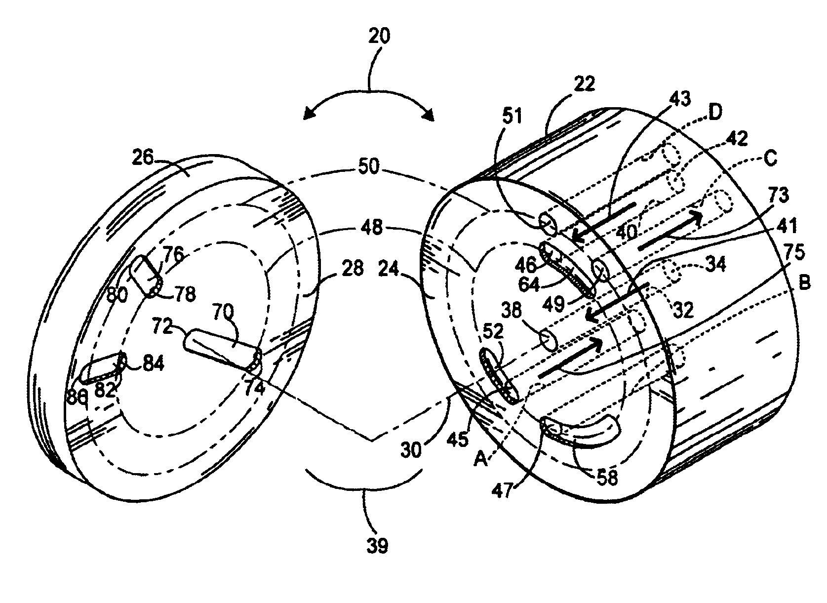 Dual random access, three-way rotary valve apparatus